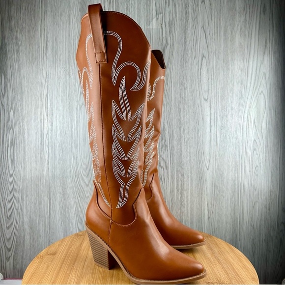 Soda Shoes - WOMEN’S KNEE HIGH COWBOY BOOTS (CATTLE-9)